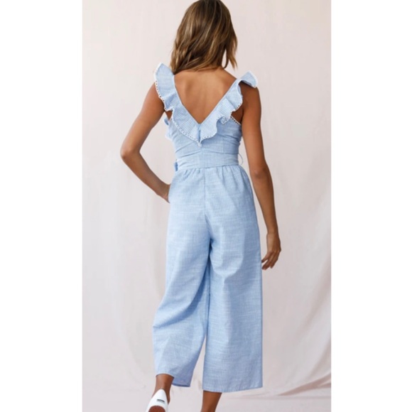 Blue and White Striped Hello Molly Jumpsuit - Picture 2 of 4